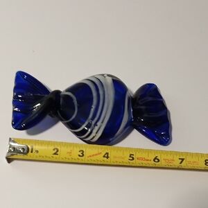 Vintage Murano Blue and White Glass Art Fish Sculpture